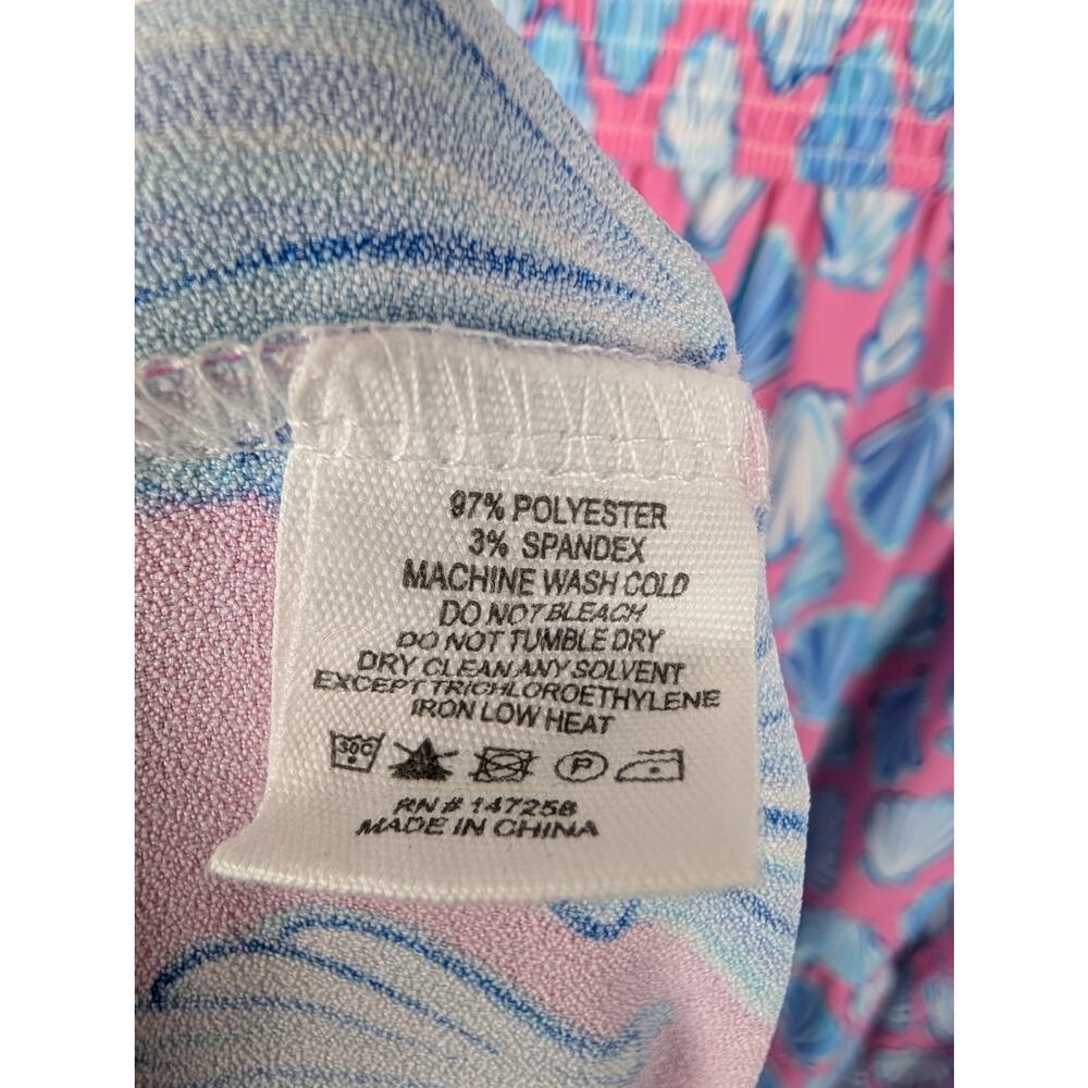Simply Southern Dress Maxi Shell Novelty Tiered Preppy Beach Pink Blue Size L - Picture 9 of 11